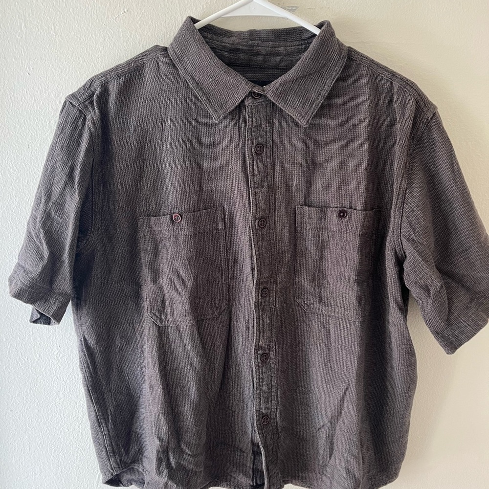 Only NY Dobby Weave Faded Black Button Down Shirt Medium